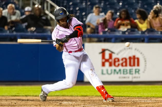 Williamsport Crosscutters v Trenton Thunder - MLB, Baseball Herren, USA Draft League Baseball Carsten Sabathia III of the Trenton Thunder hits the ball during an MLB Draft League baseball game at Trenton Thunder Ballpark in Trenton, United States, on June 5, 2026. Trenton United States  Copyright: xDanxSquicciarinix originalFilename:squicciarini-williams260605_npHXG.jpg