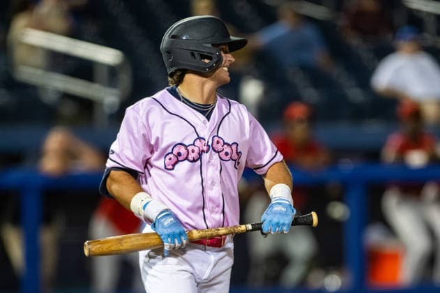 Williamsport Crosscutters v Trenton Thunder - MLB, Baseball Herren, USA Draft League Baseball Austin Lemon of the Trenton Thunder reacts during an MLB Draft League baseball game at Trenton Thunder Ballpark in Trenton, United States, on June 5, 2026. Trenton United States  Copyright: xDanxSquicciarinix originalFilename:squicciarini-williams260605_npgEE.jpg