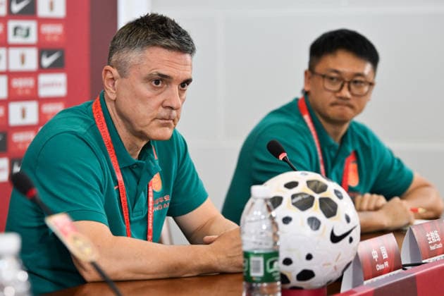 ZUNYI, CHINA - JUNE 05: Antonio Puche Vicente, head coach of China U23 men s national team, Nationalteam (L), attends a press conference, PK, Pressekonferenz ahead of the 2026 Zunyi International Youth Football Invitational Tournament on June 5, 2026 in Zunyi, Guizhou Province of China.  Copyright: xVCGx 111646321465