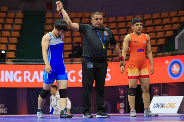 Wrestling Ranking Series Ulaanbaatar Open 55kg WW Hyogyong Choe PRK df Hansika Lamba IND Copyright: xKostadinxAndonovx xUnitedxWorldxWrestlingx Kostadin Andonov United World Wrestling