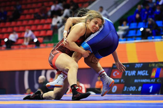 Wrestling Ranking Series Ulaanbaatar Open 55kg WW Tuba Demir TUR df Chimgee Buyandalai MGL Copyright: xKostadinxAndonovx xUnitedxWorldxWrestlingx Kostadin Andonov United World Wrestling