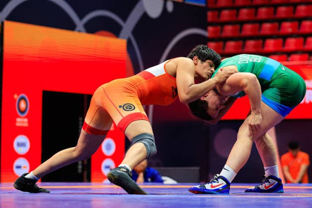 Wrestling Ranking Series Ulaanbaatar Open 62kg WW Bilyana Zhivkova Dudova BUL df Mansi Mansi IND Copyright: xKostadinxAndonovx xUnitedxWorldxWrestlingx Kostadin Andonov United World Wrestling