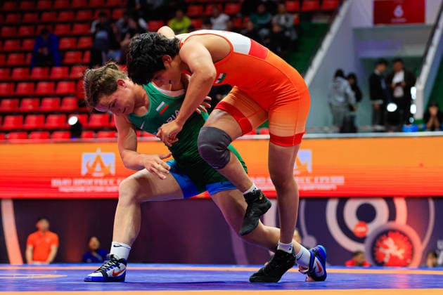 Wrestling Ranking Series Ulaanbaatar Open 62kg WW Bilyana Zhivkova Dudova BUL df Mansi Mansi IND Copyright: xKostadinxAndonovx xUnitedxWorldxWrestlingx Kostadin Andonov United World Wrestling