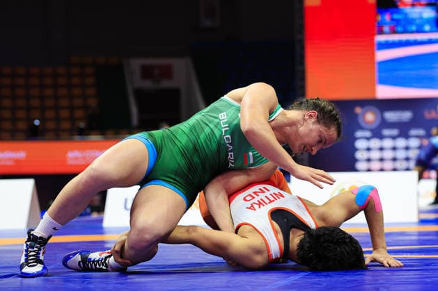 Wrestling Ranking Series Ulaanbaatar Open 62kg WW Bilyana Zhivkova Dudova BUL df Nitika Nitika IND Copyright: xKostadinxAndonovx xUnitedxWorldxWrestlingx Kostadin Andonov United World Wrestling