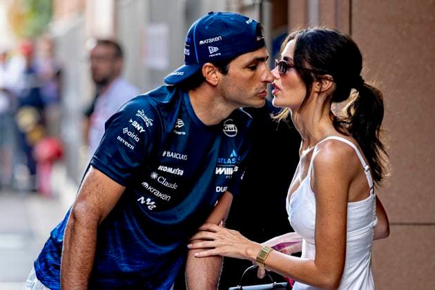 MONACO Formula 1 driver Carlos Sainz of Atlassian Williams F1 Team gives his wife a kiss during the Formula 1 Monaco Grand Prix at the Monaco Street Circuit on June 6, 2026 in Monaco, Monaco Photo by DeFodi Images