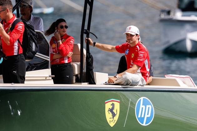 Charles Leclerc Scuderia Ferrari HP, 16 arrives at the track by boat, Monaco Grand Prix, Motorsport, Formula 1, 2026 season, 06 06 2026 Monaco Grand Prix, Motorsport, Formula 1, 2026 season, 06 06 2026 Copyright: xEibner-Pressefoto AlexanderxNeisx EP_ANS