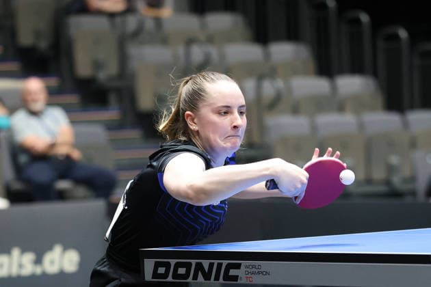 Sophia Klee returning topspin GER Erfurt TT Finals 2026 German Championships, Table Tennis Exhibition Hall Erfurt 06 06 2026 GER Erfurt TT Finals 2026 German Championships, Table Tennis Exhibition Hall Erfurt 06 06 2026 Thuringia German Championships 06 06 2026 Erfurt Copyright: xEibner-Pressefoto JoergxHirschx EP_JHH