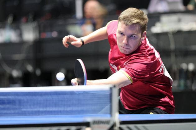 Tobias Hippler receiving the ball GER Erfurt TT Finals 2026 German Championships, Table Tennis Exhibition Hall Erfurt 06 06 2026 GER Erfurt TT Finals 2026 German Championships, Table Tennis Exhibition Hall Erfurt 06 06 2026 Thuringia German Championships 06 06 2026 Erfurt Copyright: xEibner-Pressefoto JoergxHirschx EP_JHH