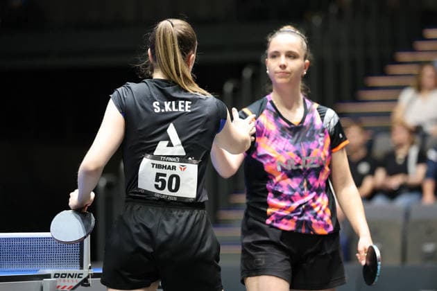Sophia Klee wins with 3 2 against Hannah Schoenau GER Erfurt TT Finals 2026 German Championships, Table Tennis Exhibition Hall Erfurt 06 06 2026 GER Erfurt TT Finals 2026 German Championships, Table Tennis Exhibition Hall Erfurt 06 06 2026 Thueringen German Championships 06 06 2026 Erfurt Copyright: xEibner-Pressefoto JoergxHirschx EP_JHH