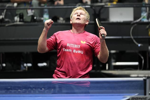 Torben Wosik wins with 3 0 against Michael Fuchs GER Erfurt TT Finals 2026 German Championships, Table Tennis Exhibition Hall Erfurt 06 06 2026 GER Erfurt TT Finals 2026 German Championships, Table Tennis Exhibition Hall Erfurt 06 06 2026 Thueringen German Championships 06 06 2026 Erfurt Copyright: xEibner-Pressefoto JoergxHirschx EP_JHH