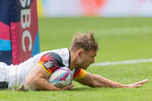 Germany France, SVNS Rugby World Championship try by Philip Gleitze Germany, 11 Third group match between Germany and France Third tournament of the SVNS World Championship, Sevens Rugby World Cup from June 5 to 7, 2026 in Bordeaux France Day 2, group matches on June 6, 2026 , Bordeaux Region Nouvelle Aquitaine France Stade Atlantique