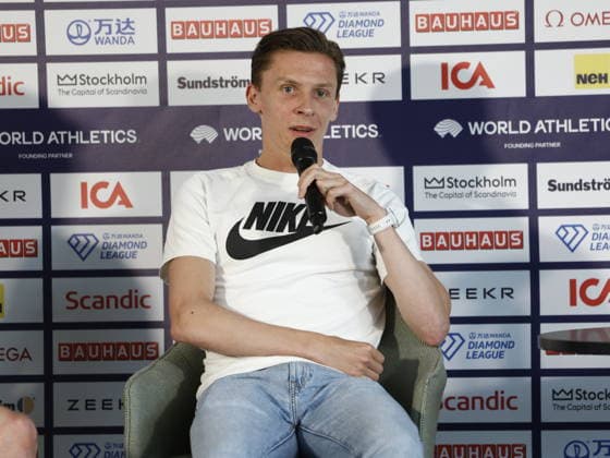 STOCKHOLM, SWEDEN 20260606 Andreas Almgren during a press conference at Scandic Continental ahead of Sunday s Diamond League gala Bauhaus gala STOCKHOLM SWEDEN x60160x  Copyright: xStefanxJerrevang TTx DIAMOND LEAGUE STOCKHOLM 2026 PK