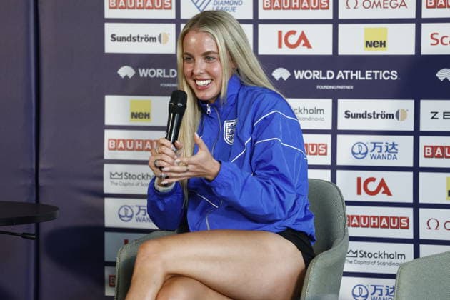 STOCKHOLM, SWEDEN 20260606 Keely Hodgkinson during a press conference at Scandic Continental ahead of Sundays Diamond League gala Bauhaus gala STOCKHOLM SWEDEN x60160x  Copyright: xStefanxJerrevang TTx DIAMOND LEAGUE STOCKHOLM 2026 PK