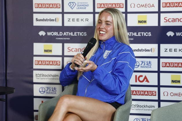 STOCKHOLM, SWEDEN 20260606 Keely Hodgkinson during a press conference at Scandic Continental ahead of Sunday s Diamond League Gala Bauhaus Gala STOCKHOLM SWEDEN x60160x  Copyright: xStefanxJerrevang TTx DIAMOND LEAGUE STOCKHOLM 2026 PK