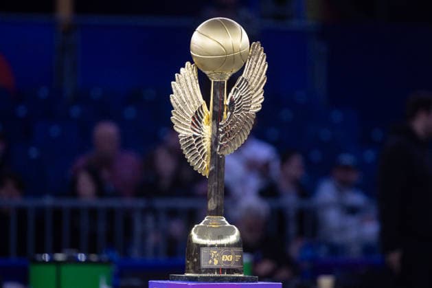 FIBA 3x3 World Cup The trophy for winning FIBA 3x3 World Cup title seen during Azerbaijan vs Lithuania match in Warsaw, Poland, on June 5, 2026 Warsaw Poland  Copyright: xFotoxOlimpikx originalFilename:jastrzebowski-fiba3x3w260606_npGG3.jpg