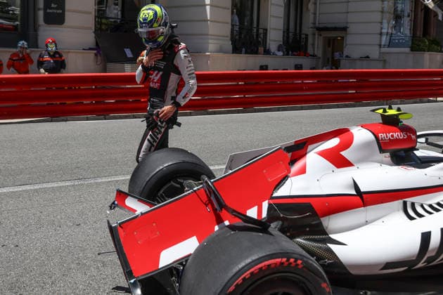 Formula 1 Louis Vuitton Grand Prix de Monaco 2026 Oliver Bearman (GBR), TGR Haas F1 Team, VF-26 crash during free practice 3 during Formula 1 Louis Vuitton Grand Prix de Monaco 2026 on June 6., 2026 in Monaco, Monte-Carlo, Monaco Zsombor Toth Monaco Monte-Carlo Monaco