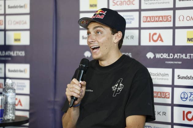 STOCKHOLM, SWEDEN 20260606 Armand Duplantis during a press conference at Scandic Continental ahead of Sunday s Diamond League Gala Bauhaus Gala STOCKHOLM SWEDEN x60160x  Copyright: xStefanxJerrevang TTx DIAMOND LEAGUE STOCKHOLM 2026 PK