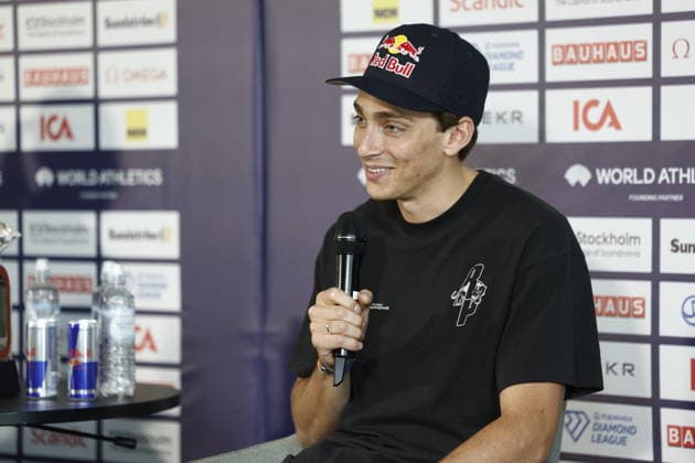 STOCKHOLM, SWEDEN 20260606 Armand Duplantis during a press conference at Scandic Continental ahead of Sunday s Diamond League Gala Bauhaus Gala STOCKHOLM SWEDEN x60160x  Copyright: xStefanxJerrevang TTx DIAMOND LEAGUE STOCKHOLM 2026 PK