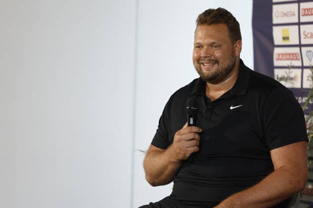 STOCKHOLM, SWEDEN 20260606 Daniel Stahl during a press conference at Scandic Continental ahead of Sunday s Diamond League Gala Bauhaus Gala STOCKHOLM SWEDEN x60160x  Copyright: xStefanxJerrevang TTx DIAMOND LEAGUE STOCKHOLM 2026 PK