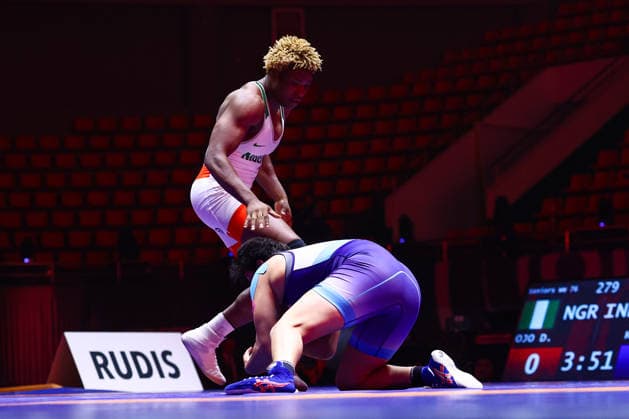 World Ranking Series Ulaanbaatar Open 76kg WW Kajal Kajal IND df Damola Hannah Ojo NGR Copyright: xJakexKirkmanx xUnitedxWorldxWresx Jake Kirkman United World Wres