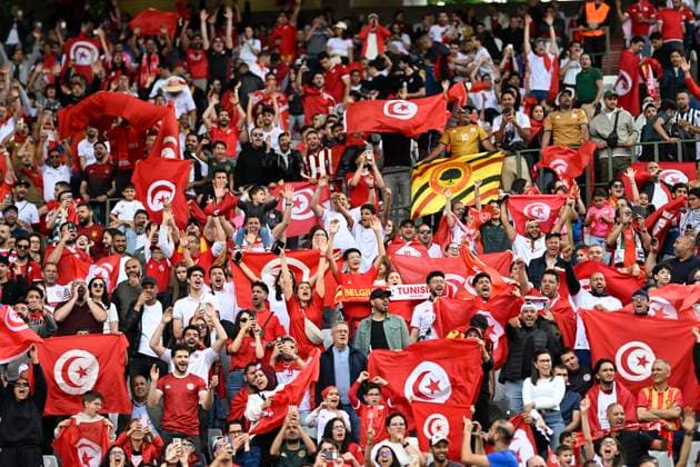 Belgium v Tunisia UEFA International Friendly, Länderspiel, Nationalmannschaft Game BRUSSELS, BELGIUM - JUNE 06 : Supporters of Tunisia during the pre-World Cup international friendly game match between Belgium and Tunisia in preparation of the FIFA 2026 World Cup Football Championship on June 6, 2026 in Brussels, Belgium, 06 06 2026 Brussels Belgium  Copyright: xNicoxVereeckenx