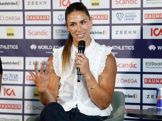 STOCKHOLM, SWEDEN 20260606 Discus thrower Valarie Sion during a press conference at Scandic Continental ahead of Sundays Diamond League gala Bauhaus gala STOCKHOLM SWEDEN x60160x  Copyright: xStefanxJerrevang TTx DIAMOND LEAGUE STOCKHOLM 2026 PK