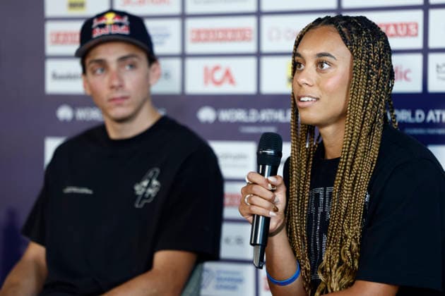 STOCKHOLM, SWEDEN 20260606 Alexis Brown, USA, during a press conference at Scandic Continental ahead of Sundays Diamond League gala Bauhaus gala STOCKHOLM SWEDEN x60160x  Copyright: xStefanxJerrevang TTx DIAMOND LEAGUE STOCKHOLM 2026 PK