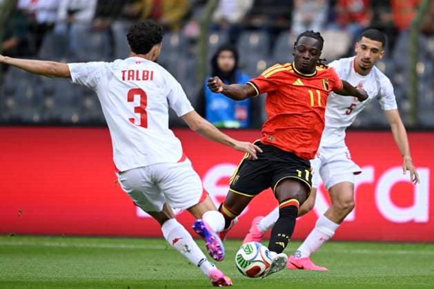 Belgium v Tunisia UEFA International Friendly, Länderspiel, Nationalmannschaft Game BRUSSELS, BELGIUM - JUNE 06 : Doku Jeremy forward of Belgium during the pre-World Cup international friendly game match between Belgium and Tunisia in preparation of the FIFA 2026 World Cup Football Championship on June 6, 2026 in Brussels, Belgium, 06 06 2026 Brussels Belgium  Copyright: xNicoxVereeckenx
