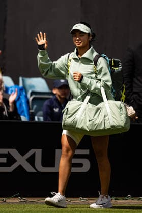 RECORD DATE NOT STATED 6th June 2026; The Edgbaston Priory Club, Birmingham, Midlands, England; 2026 Lexus Birmingham Open Tennis, Day Eight; Alexandra Eala (PHI) arrives on court for her semi final match against Rebeka Masarova (SUI) GodfreyxPitt