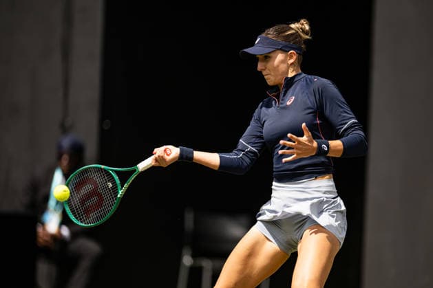 RECORD DATE NOT STATED 6th June 2026; The Edgbaston Priory Club, Birmingham, Midlands, England; 2026 Lexus Birmingham Open Tennis, Day Eight; Rebeka Masarova (SUI) plays a forehand in her semi final match against Alexandra Eala (PHI) GodfreyxPitt