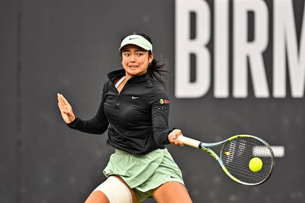 RECORD DATE NOT STATED 6th June 2026; The Edgbaston Priory Club, Birmingham, Midlands, England; 2026 Lexus Birmingham Open Tennis, Day Eight; Alexandra Eala (PHI) plays a forehand in her semi final match against Rebeka Masarova (SUI) GodfreyxPitt