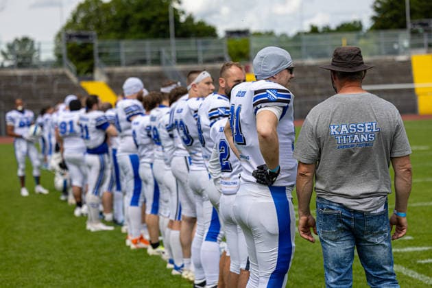 American Football, Kassel, Kassel Titans vs AFC Rüsselsheim Crusaders, Auestadion Kassel 06 06 2026 American Football, Kassel, Germany 06 06 2026 Game of Kassel Titans vs AFC Rüsselsheim Crusaders, Auestadion Kassel Copyright: xBEAUTIFULxSPORTS Freudensteinx