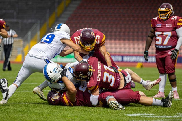American Football, Kassel, Kassel Titans vs AFC Rüsselsheim Crusaders, Auestadion Kassel 06 06 2026 American Football, Kassel, Germany 06 06 2026 Game of Kassel Titans vs AFC Rüsselsheim Crusaders, Auestadion Kassel Copyright: xBEAUTIFULxSPORTS Freudensteinx