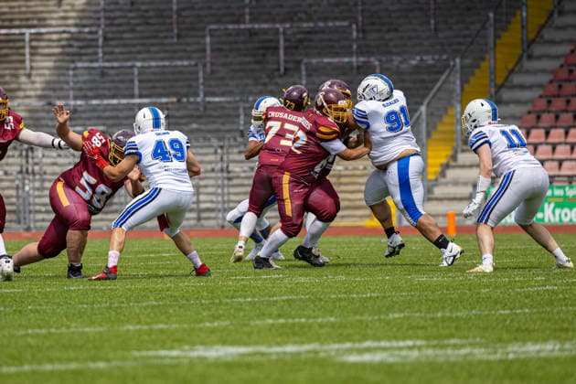 American Football, Kassel, Kassel Titans vs AFC Rüsselsheim Crusaders, Auestadion Kassel 06 06 2026 American Football, Kassel, Germany 06 06 2026 Game of Kassel Titans vs AFC Rüsselsheim Crusaders, Auestadion Kassel Copyright: xBEAUTIFULxSPORTS Freudensteinx