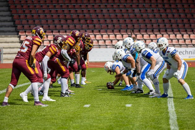 American Football, Kassel, Kassel Titans vs AFC Rüsselsheim Crusaders, Auestadion Kassel 06 06 2026 American Football, Kassel, Germany 06 06 2026 Game of Kassel Titans vs AFC Rüsselsheim Crusaders, Auestadion Kassel Copyright: xBEAUTIFULxSPORTS Freudensteinx