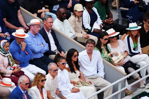 Brad Pitt and Ines de Ramon in attendance at the Final French Open Tennis, Day Fourteen, Tennis, Roland Garros, Paris, France - 06 Jun 2026Paris Roland Garros France EDITORIAL USE ONLY No use with unauthorised audio, video, data, fixture lists, club league logos or live services. Online in-match use limited to 120 images, no video emulation. No use in betting, games or single club league player publications. Copyright: xJavierxGarcia Shutterstockx 16906570m
