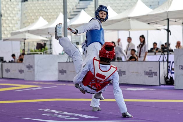 IPA85393691 - Y. Liang (China) vs O.G. Salim (Hungary) -68kg, Rome World taekwondo Grand Prix 2026 during World Taekwondo Roma Grand Prix 2026, Taekwondo match in Rome, Italy, June 06 2026  Copyright: xLuigixMariani IPAxSportx xx 85393691