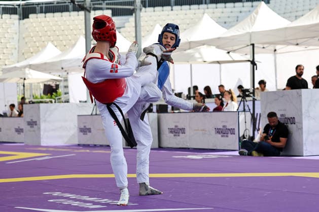 IPA85393710 - J.V. Souza (Brazil) vs K.S. Borgen (Norway) -68kg, Rome World taekwondo Grand Prix 2026 during World Taekwondo Roma Grand Prix 2026, Taekwondo match in Rome, Italy, June 06 2026  Copyright: xLuigixMariani IPAxSportx xx 85393710