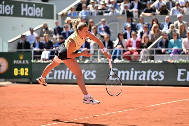 2026 French Open (Roland-Garros) - Women s singles final PARIS, FRANCE - JUNE 06: Maja Chwalinska of Poland in action against Mirra Andreeva (not seen) during the women s final singles match on day 14 of the French Open tennis tournament on Court Philippe-Chatrier at the Roland-Garros Complex in Paris, France on June 6, 2026. Mustafa Yalcin Anadolu Paris France. Editorial use only. Please get in touch for any other usage.  Copyright: x2026xAnadoluxMustafaxYalcinx