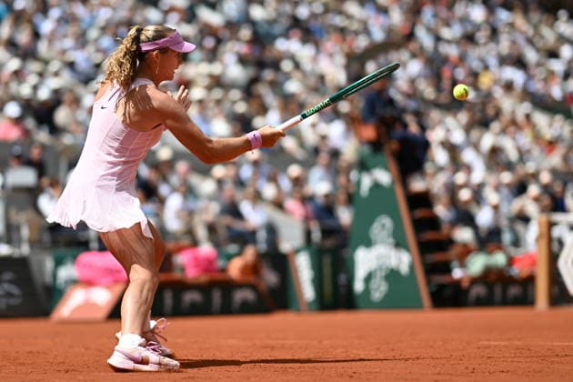 2026 French Open (Roland-Garros) - Women s singles final PARIS, FRANCE - JUNE 06: Mirra Andreeva in action against Maja Chwalinska (not seen) of Poland during the women s final singles match on day 14 of the French Open tennis tournament on Court Philippe-Chatrier at the Roland-Garros Complex in Paris, France on June 6, 2026. Burak Akbulut Anadolu Paris France. Editorial use only. Please get in touch for any other usage.  Copyright: x2026xAnadoluxBurakxAkbulutx