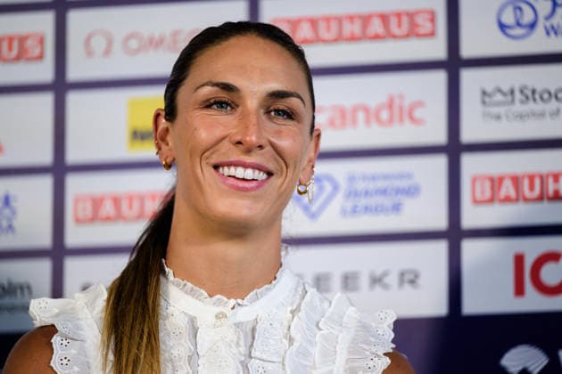 260606 Valarie Sion during a press conference ahead of Diamond League on June 6, 2026 in Stockholm Photo Fredrik Karlsson BILDBYRAN COP 185 FK0458 friidrott athletics friidrett diamond league presskonferens press conference bbeng bauhausgalan  Copyright: FREDRIKxKARLSSON BB260606FK047