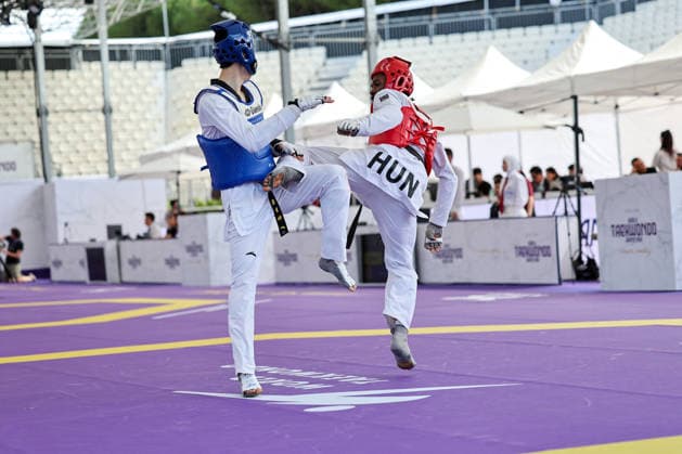 CONTACT - Taekwondo - World Taekwondo Rome Grand Prix 2026 Photo by IPA ABACAPRESS.COM85393709 - Y. Liang (China) vs O.G. Salim (Hungary) -68kg, Rome World taekwondo Grand Prix 2026 during World Taekwondo Roma Grand Prix 2026, Taekwondo match in Rome, Italy, June 06 2026 Roma Italy  Copyright: xIPAxSport ABACAx