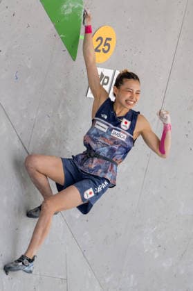Japanese climber Mao Nakamura competes in World Cup in sport climbing: bouldering - semi-finals women, in Prague, Czech Republic, on June 6, 2026. (CTKxPhoto OndrejxDeml) CTKPhotoP2026060603870  CTKPhotoP2026060603870