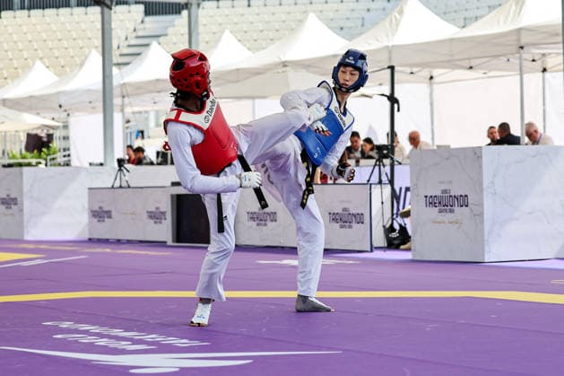 CONTACT - Taekwondo - World Taekwondo Rome Grand Prix 2026 Photo by IPA ABACAPRESS.COM85393702 - Y. Liang (China) vs O.G. Salim (Hungary) -68kg, Rome World taekwondo Grand Prix 2026 during World Taekwondo Roma Grand Prix 2026, Taekwondo match in Rome, Italy, June 06 2026 Roma Italy  Copyright: xIPAxSport ABACAx