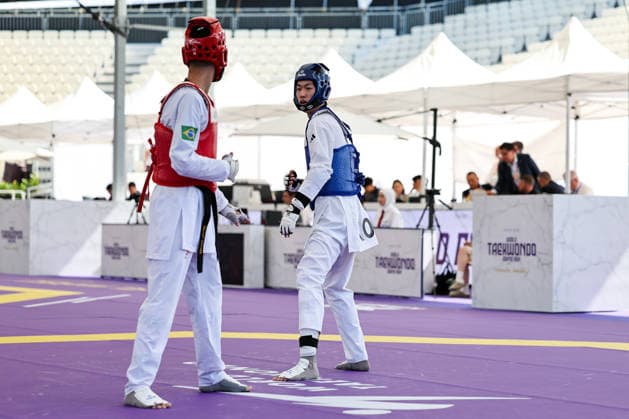 IPA85394324 - W.H. Jung (Korea) vs E. Pontese (Brazil) -68kg, Roma World Taekwondo Grand Prix 2026 during World Taekwondo Roma Grand Prix 2026, Taekwondo match in Rome, Italy, June 06 2026  Copyright: xLuigixMariani IPAxSportx xx 85394324