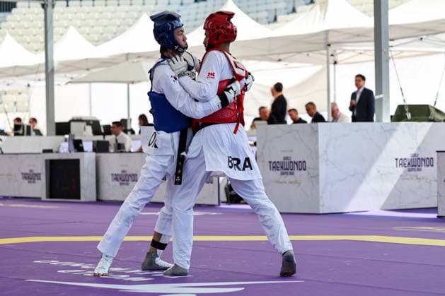 IPA85394325 - W.H. Jung (Korea) vs E. Pontese (Brazil) -68kg, Roma World Taekwondo Grand Prix 2026 during World Taekwondo Roma Grand Prix 2026, Taekwondo match in Rome, Italy, June 06 2026  Copyright: xLuigixMariani IPAxSportx xx 85394325