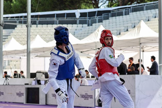CONTACT - Taekwondo - World Taekwondo Rome Grand Prix 2026 Photo by IPA ABACAPRESS.COM85394321 - W.H. Jung (Korea) vs E. Pontese (Brazil) -68kg, Roma World Taekwondo Grand Prix 2026 during World Taekwondo Roma Grand Prix 2026, Taekwondo match in Rome, Italy, June 06 2026 Roma Italy  Copyright: xIPAxSport ABACAx