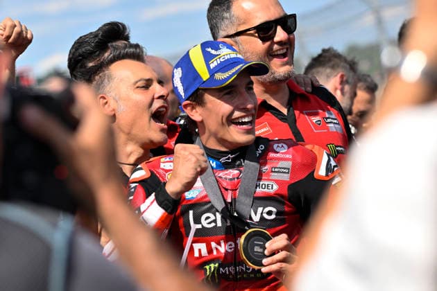 MOTO - MOTO GP - HUNGARY GRAND PRIX 2026 MARQUEZ Marc (spa), Ducati Lenovo Team, Ducati Desmosedici GP26, portrait celebrates his victory of the Sprint race during the 2026 MotoGP Grand Prix of Hungary , on Balaton Park circuit, from June 5 to 7, in Hungary - Balaton ParkHungary  Copyright: xGIGIxSOLDANOx