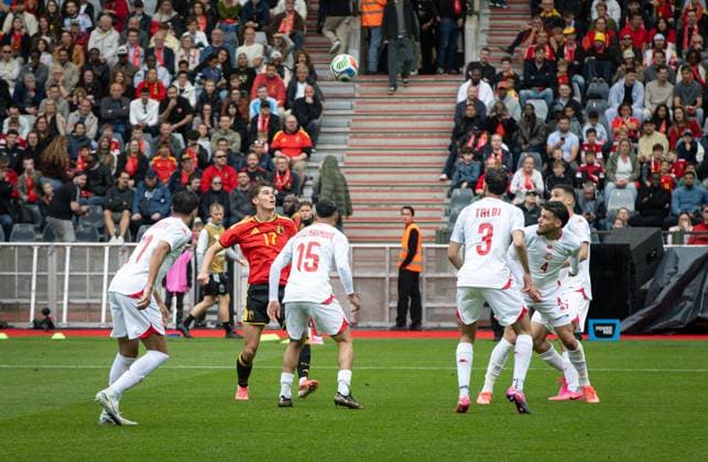 Belgium v Tunisia UEFA International Friendly, Länderspiel, Nationalmannschaft Game BRUSSELS, BELGIUM - JUNE 06 : De Ketelaere Charles forward of Belgium during the pre-World Cup international friendly game match between Belgium and Tunisia in preparation of the FIFA 2026 World Cup Football Championship on June 6, 2026 in Brussels, Belgium, 06 06 2026 Brussels Belgium  Copyright: xAnrx