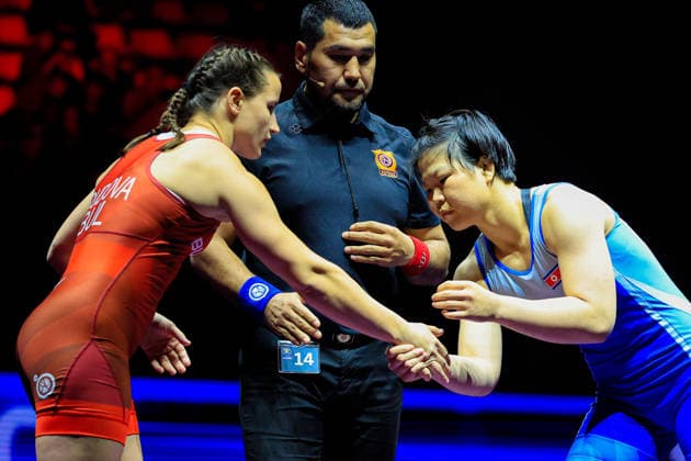 Wrestling Ranking Series Ulaanbaatar Open 62kg WW Ok Ju Kim PRK df Bilyana Zhivkova Dudova BUL Copyright: xKostadinxAndonovx xUnitedxWorldxWrestlingx Kostadin Andonov United World Wrestling